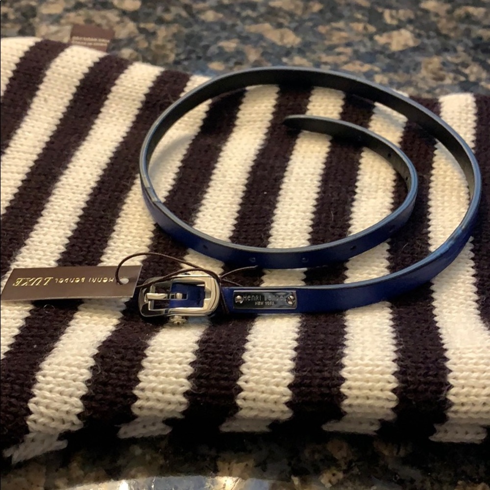 Henri Bendel NWT - Blue Leather Wrap Bracelet